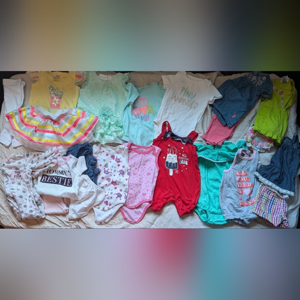 3-6 Months Baby Girl Lot Of 24 Peices